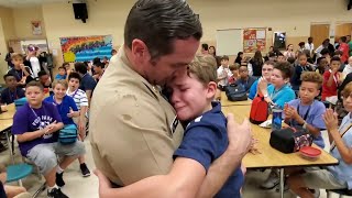 Rudy surprises kids at school | Soldiers Coming Home Surprise 2023