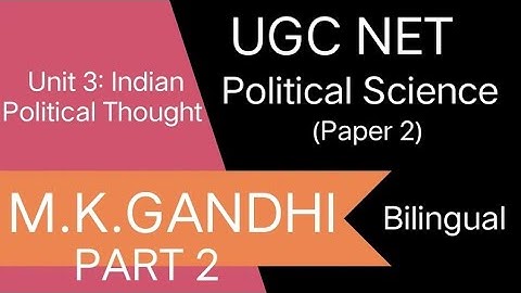 UGC NET DEC 2025 | UPSC OPTIONAL Political Science | Unit 3| M.K. GANDHI | Paper 2