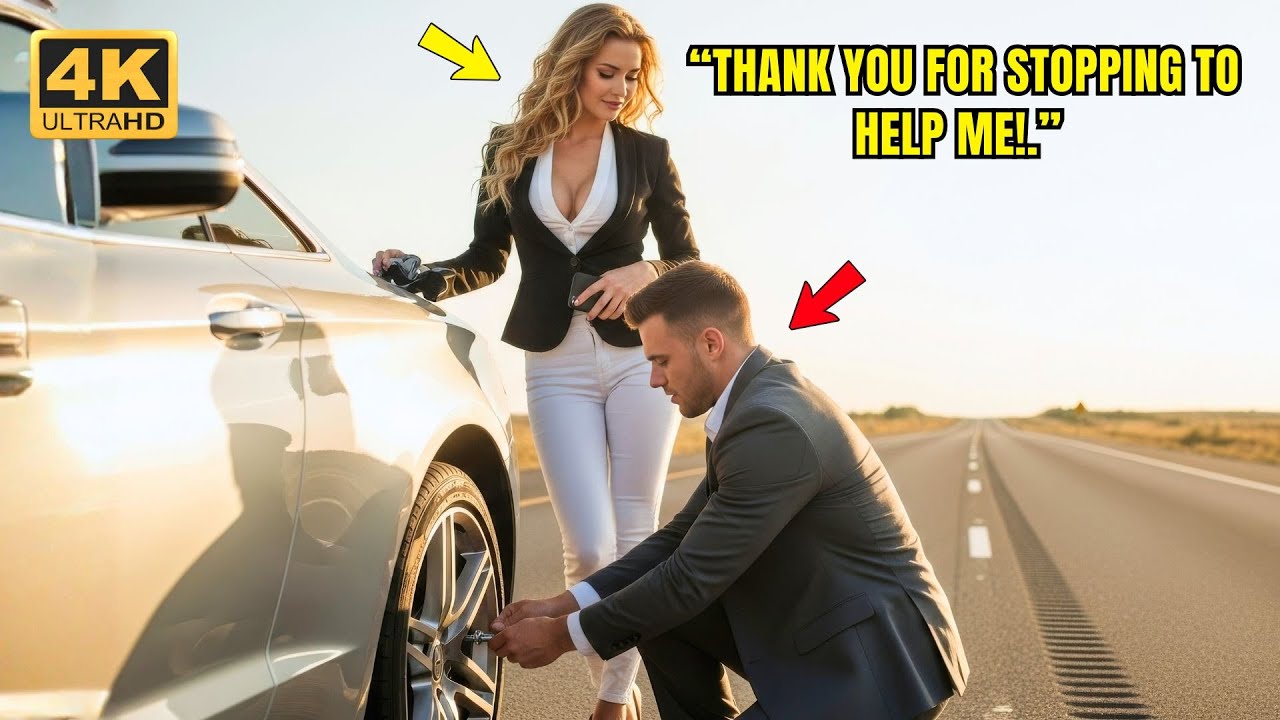 Single Dad Missed Her Interview to Help an Woman with Flat Tire—Unaware She's the Billionaire