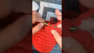 Easy to crochet strawberry. #crochet #shorts #strawberry