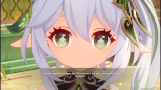 Genshin impact meeting nahida Introduction And aether speaks