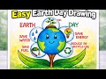 Earth Day Drawing Easy 🌍 | Save Earth Poster Drawing | Earth Day Poster | The Earth