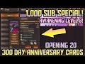 Awakening Weapon to Level 8! Opening 20 NEW 300 Day Card Packs - 1,000 Subscriber Special! | HIT