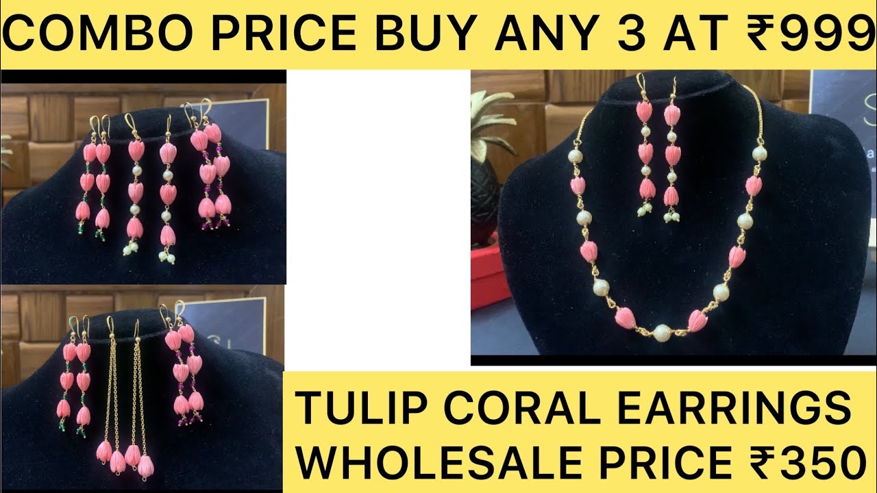 Tulip coral jewellery | tulip earring | black diamonds #beads #jewelry ...
