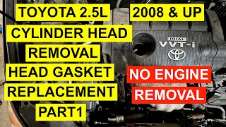 Toyota 2.5L 2AR-FE Cylinder Head Removal & Head Gasket Replacement - Part 1 - Removal - Step-By-Step