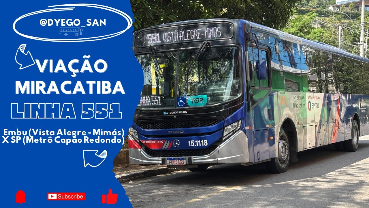 Trajeto da linha 551, Embu (Vista Alegre - Mimás) X SP (Metrô Capão Redondo).