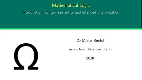 Mathematical Logic, part 1: syntax, semantics, and intended interpretation