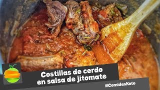 ¿Cómo hacer unas deliciosas costillas de cerdo en salsa de jitomate estilo dieta cetogénica?