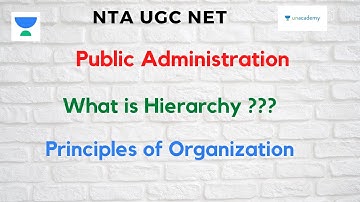 Hierarchy, principles of Organisation. Public administration