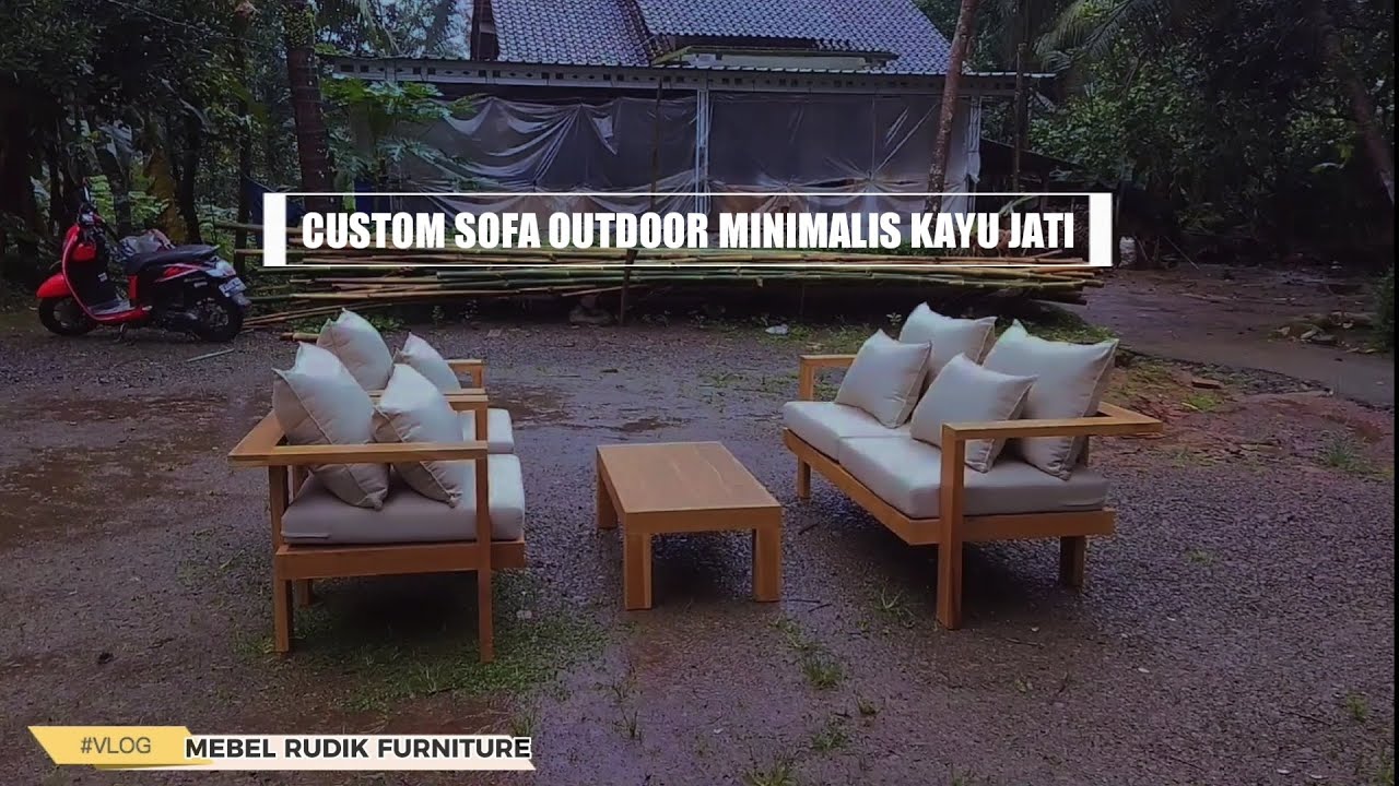 SOFA OUTDOOR MINIMALIS KAYU JATI PESANAN DARI DENPASAR, BALI YouTube