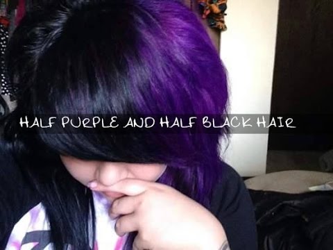Half Black Half Purple Hair Youtube