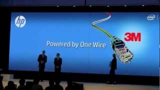 HP and 3M jointly announcing the One Wire technology - Computer powered by LAN Cable
