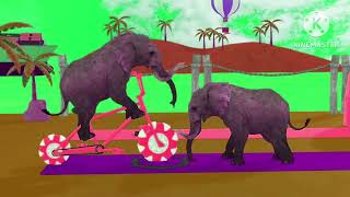 Paint & Animals Duck,Gorilla,Lion,Elephant,Cow,Panda Fountain Crossing Transformation Animal Cartoon