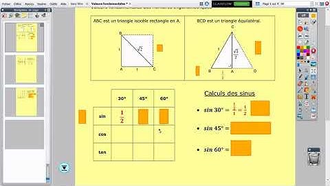 Trigonométrie : valeurs particulières