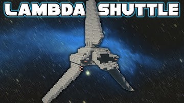 Minecraft Tutorial: Star Wars: How to Make a Lambda-class Shuttle (Flying)