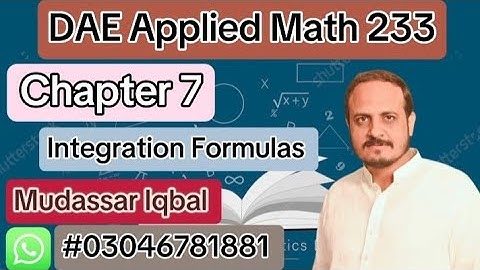 DAE Math 233 || 2nd Year || Applied Mathematics 233 || Chapter 7 || Formulas