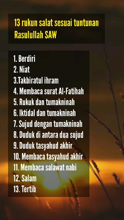 🔴 Jangan sepelekan WAJIB TAHU 13 rukun shalat #shorts