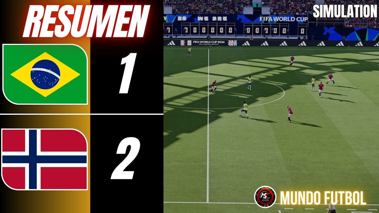 ¡EL BATACAZO DEL TORNEO! Noruega vence 2-1 a Brasil y lo elimina del Mundial 😱 (Gameplay