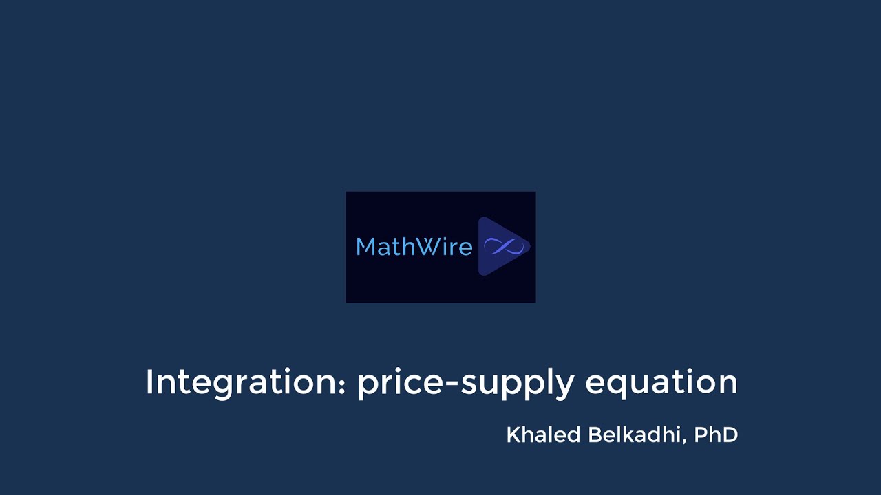 Integration pricesupply equation YouTube