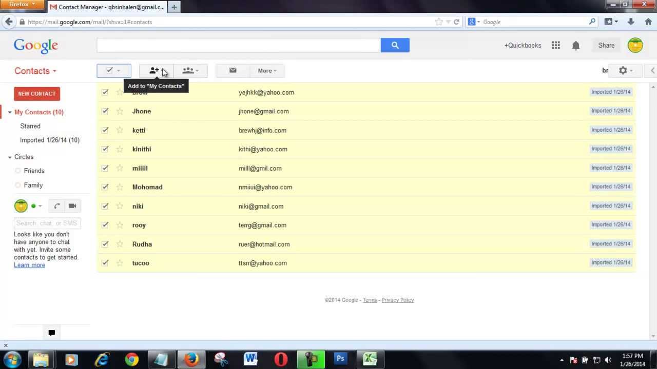 How To Import Contacts From Excel Sheet To Gmail Youtube