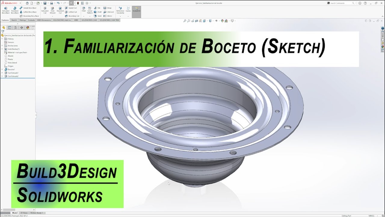 Solidworks sketch tutorial para principiantes - YouTube