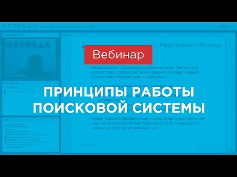 Вебинар: «Принципы работы поисковой системы», (Netpeak)