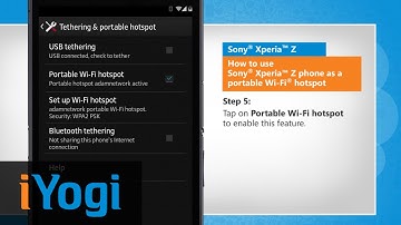 How to use Sony® Xperia™ Z phone as a portable Wi-Fi® hotspot :Tutorial