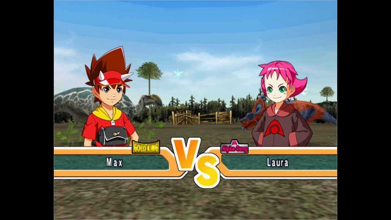 Dinosaur King - 恐竜キング TAF 2 players mode Gameplay Max team VS Laura team