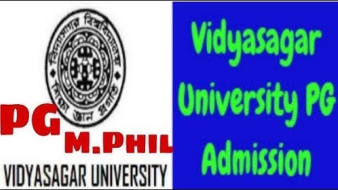Vidyasagar University Admission PG & M.Phil Programmes (2019-2020)