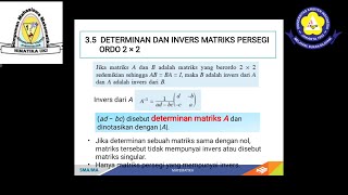 Determinan dan Invers pada Matriks | PPL Program Studi Pendidikan Matematika