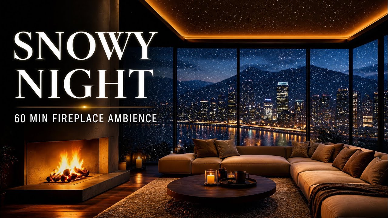 Cozy Snowy Night by the Fireplace ️ Relaxing Winter Ambience for Sleep ...
