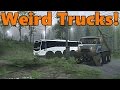 Spin Tires WEIRD TRUCKS vs OBSTACLE COURSE