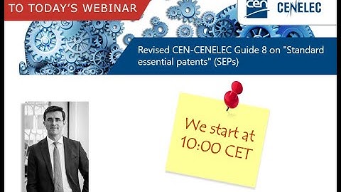 Webinar: Revised CEN-CENELEC Guide 8 on Standard essential patents (SEPs)