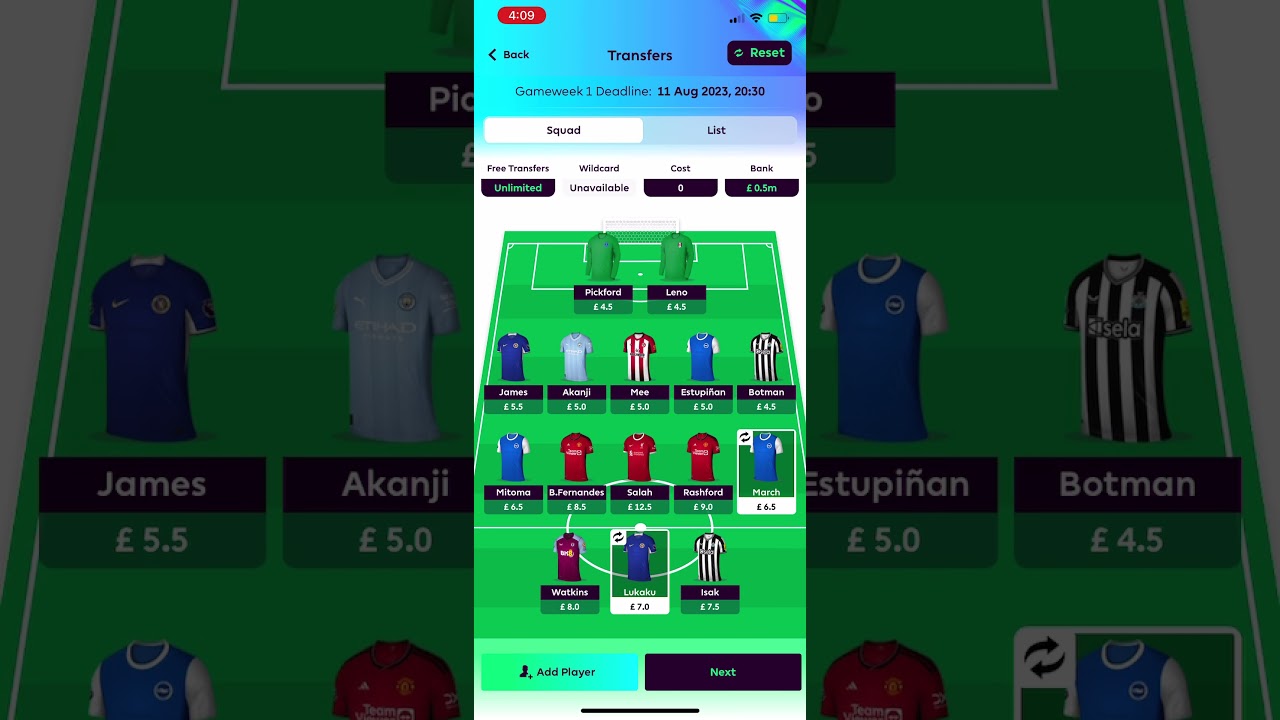 99ST FPL DRAFT TEAM SELECTION 23-24 SEASON ✅