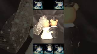 Vintage Homco Bride & Groom Teddy Bear Figurine #1424 – 1970s Ceramic Wedding Cake Topper