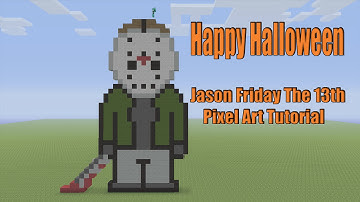 Minecraft Jason Friday the 13th Pixel Art Tutorial- Happy Halloween