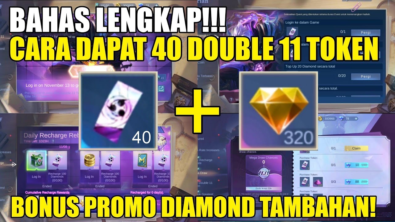 BONGKAR CARA MENDAPATKAN 40 DOUBLE 11 TOKEN UNTUK DRAW GRATIS DI EVENT DOUBLE 11 LOTTERY 11.11 ML