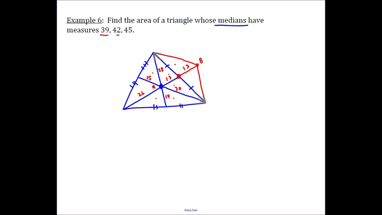 Area of a Triangle Given Medians YouTube