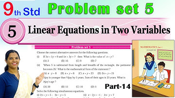 9th Maths 1 | Problem Set 5 | Algebra | Linear Equations in Two Variables | Chapter 5 | Part - 14
