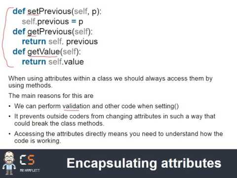 Object orientated programming - encapsulation - OCR GCE Computer science