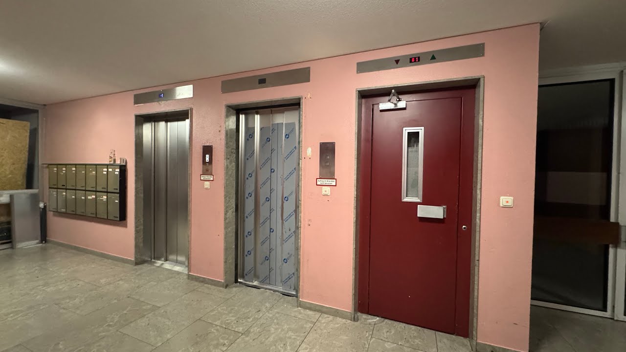 1968/2024 Unmod Schindler und Mod ECO Aufzug in einem Wohnhochhaus in München Mit ​⁠@Darkseidspielt