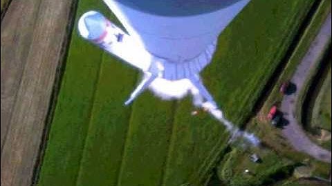 Big model rocket booster malfunction (onboard camera)