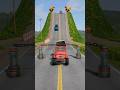 Cars &amp; Cargo Truck vs Chained Bollards Poles #2 - BeamNG.Drive
