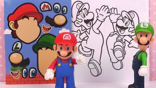 Super Mario Bros DIY Personnages en Autocollants et Coloriage