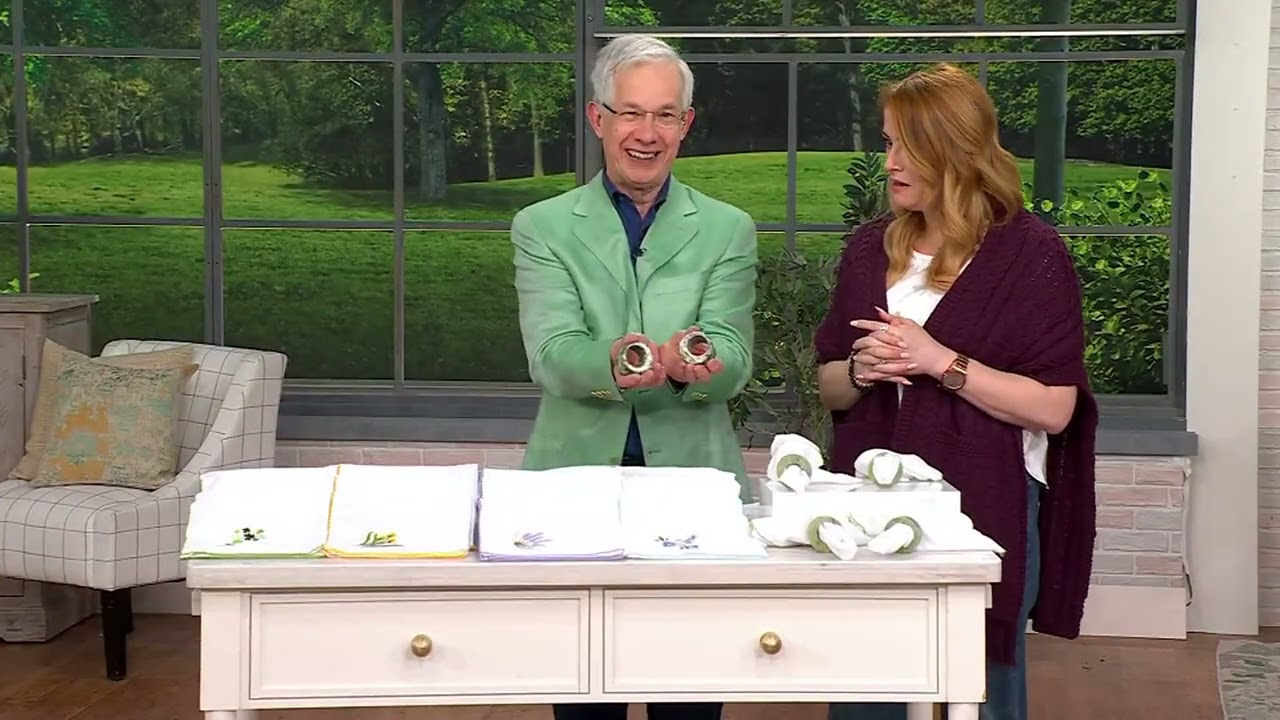 Connemara Marble Set of 4 Napkin Rings on QVC