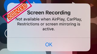 Screen Recoding Not Available (Fix Screen Recorder Not Available On iPhone iPad iPod ) Latest iOS 14