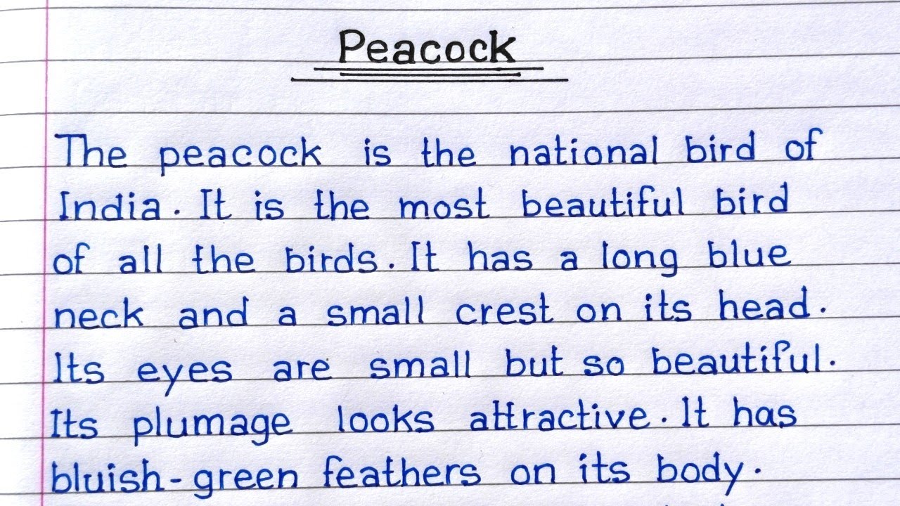 peacock essay for class 1