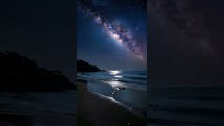 Walking Under The Milky Way 🌌 Ocean Night Calm #shorts