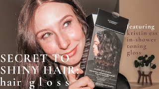 SECRET TO SHINY HAIR. Kristin Ess in-shower gloss
