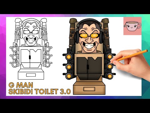 Vẽ G-man 3.0 Skibidi Toilet đơn giản 